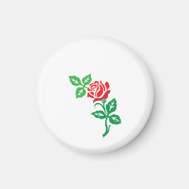 Imán Red Rose Flower Design – Classic Floral Beauty