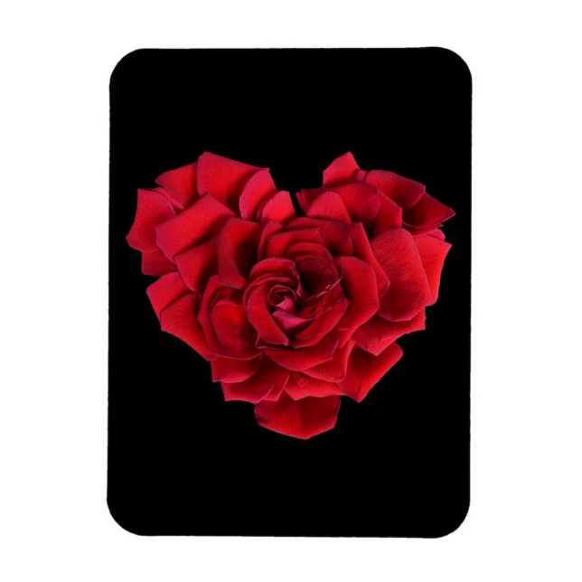 Imán Red Rose Heart Black (Vertical)