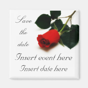 Imán Red Rose Save the date Magnet Template