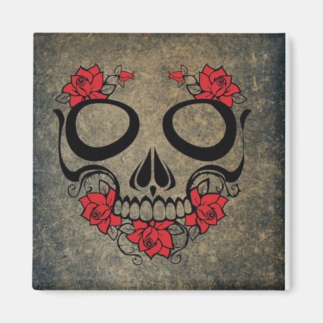 Imán Red Rose Skull (Frente)