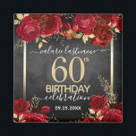 Imán Red Roses 60th Birthday Save the Date<br><div class="desc">Save the Date Red roses and gold birthday party magnets. Elegant Floral birthday celebration. Easy to personalize with template. Great party reminder and friends / family keepsake. Any year,  birth year can be easily changed.</div>