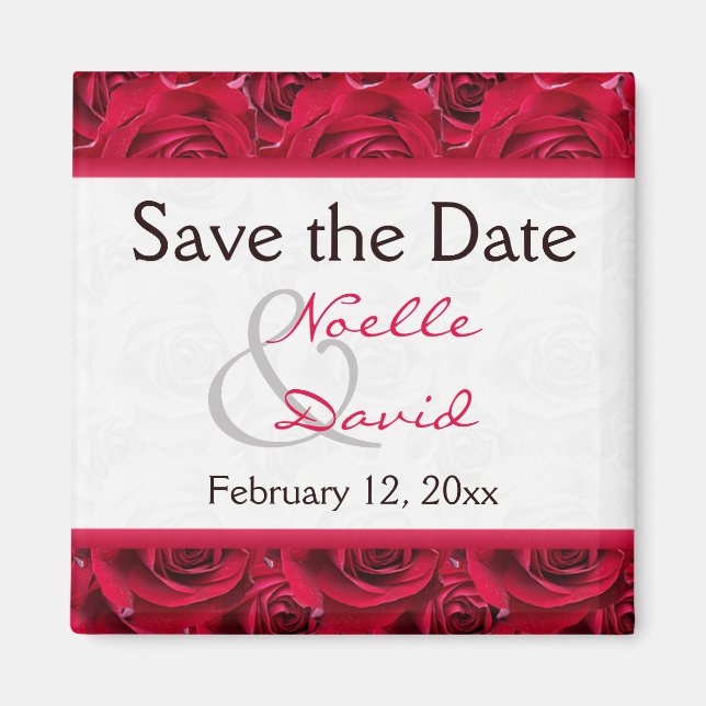 Imán Red Roses Galore Wedding Favor Magnet (Frente)