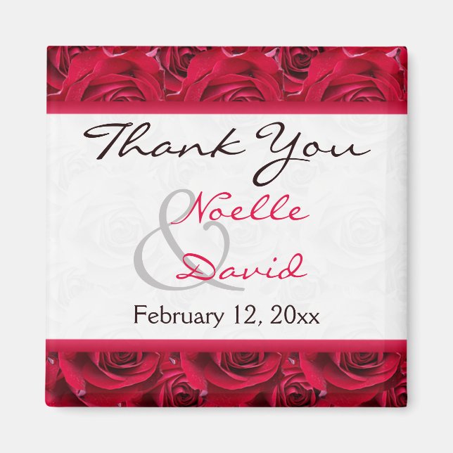 Imán Red Roses Galore Wedding Favor Magnet (Frente)