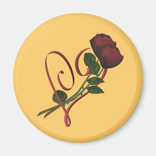 Imán Red Roses Red Heart Flower Magnet