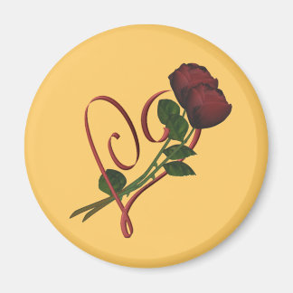 Imán Red Roses Red Heart Flower Magnet