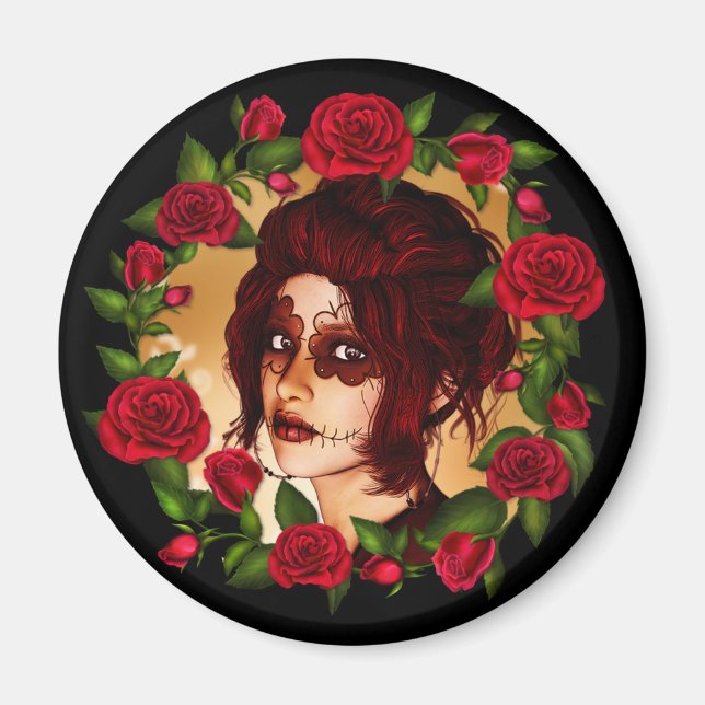 Imán Red Roses Sugar Doll (Frente)