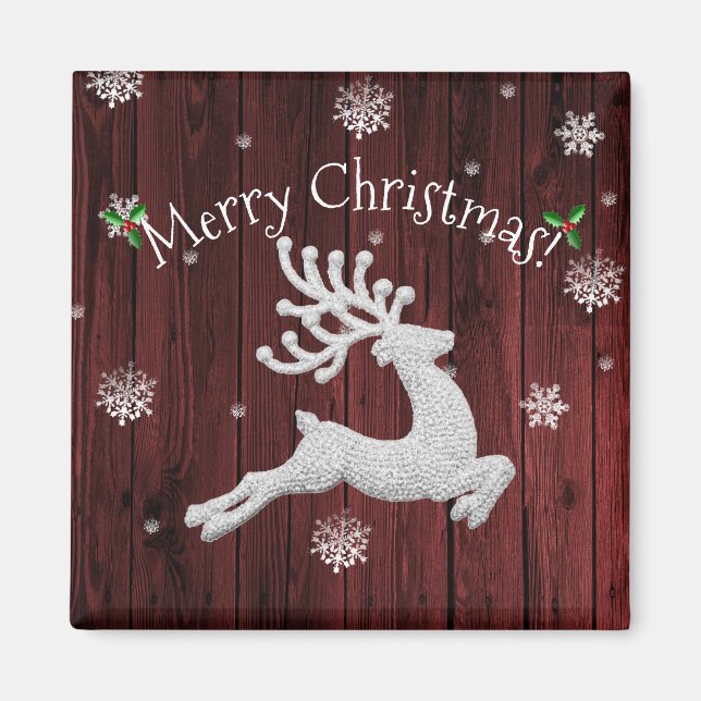 Imán Red Rustic Navidades Reindeer Magnet (Frente)