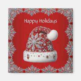 Imán Red Santa Hat Holiday Magnet
