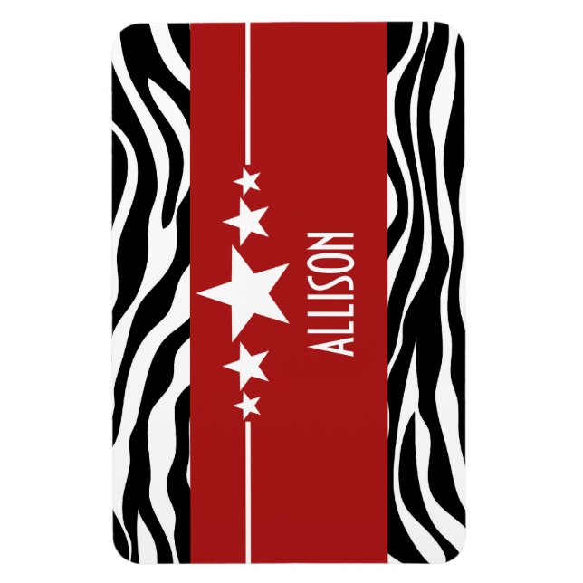 Imán Red Sassy Star Zebra Premium Magnet (Vertical)