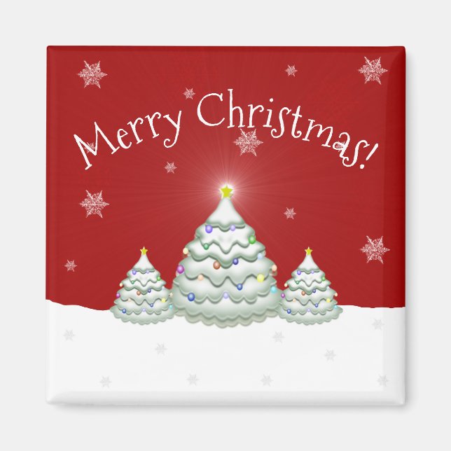 Imán Red Snowley Christmas Tree Magnet (Frente)