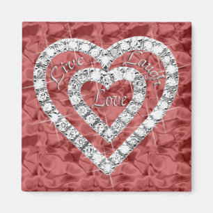 Imán Red Square Live Laureó Amor Diamond Heart Magnet