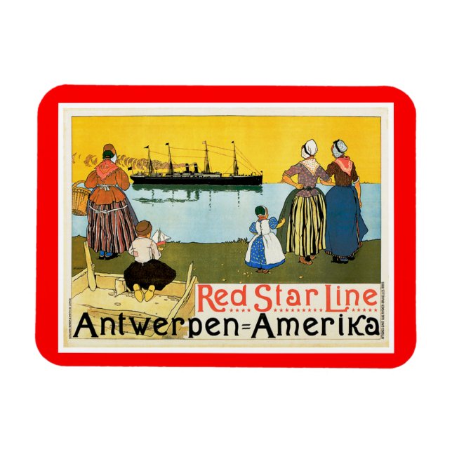 Imán Red Star Line ~ Antwerpen-Amerika (Horizontal)