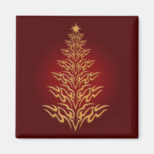 Imán Red Stylish Christmas Tree Magnet