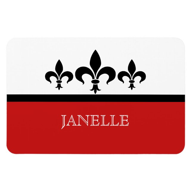 Imán Red Swanky Fleur De Lis Flexi Magnet (Horizontal)