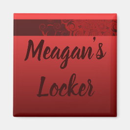 Imán Red Swirls Personalized Locker