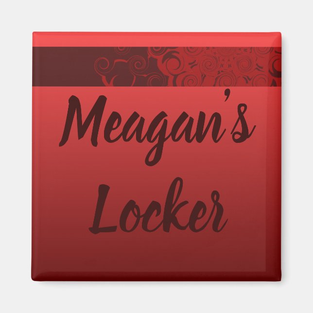 Imán Red Swirls Personalized Locker (Frente)