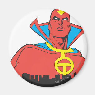 Imán Red Tornado Detrás De Cityscape