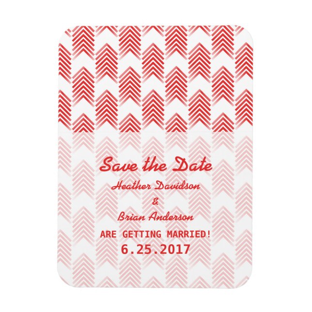 Imán Red Tribal Arrows Save the Date Flexi Magnet (Vertical)