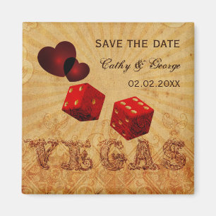 Imán red Vegas Vintage salva los imanes de fecha