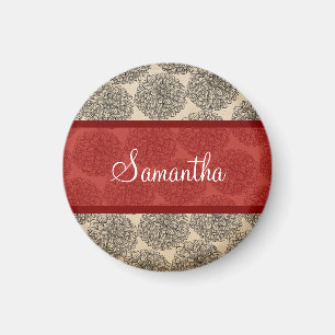 Imán Red Vintage Zinnia Magnet