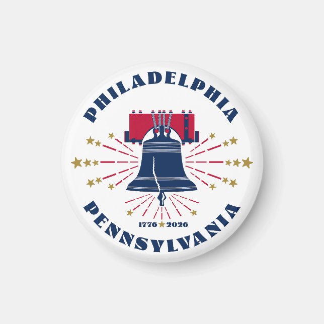 Imán Red White Blue Liberty Bell Philadelphia Magnet (Frente)