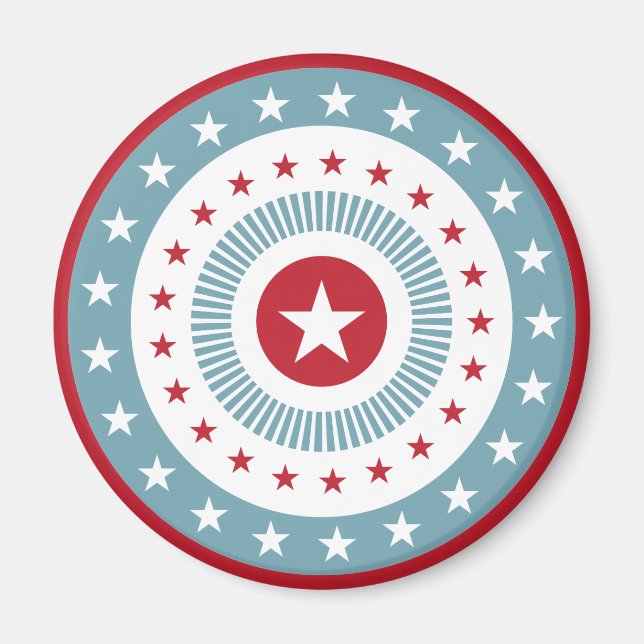 Imán Red White & Blue Stars and Stripes Magnet (Frente)