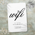 Imán Red Wifi y Rótulo de contraseña<br><div class="desc">Tarjeta WiFi de script de Guay que se puede personalizar con los detalles de su red y contraseña. Perfecto para hoteles,  oficinas y empresas,  casas de alquiler,  habitaciones y cualquier lugar donde necesite compartir su contraseña de red de Internet. Diseñado por Thisisnotme©</div>