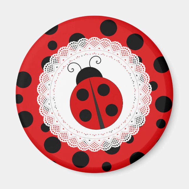 Imán Red y Black Ladybug Magnet (Frente)