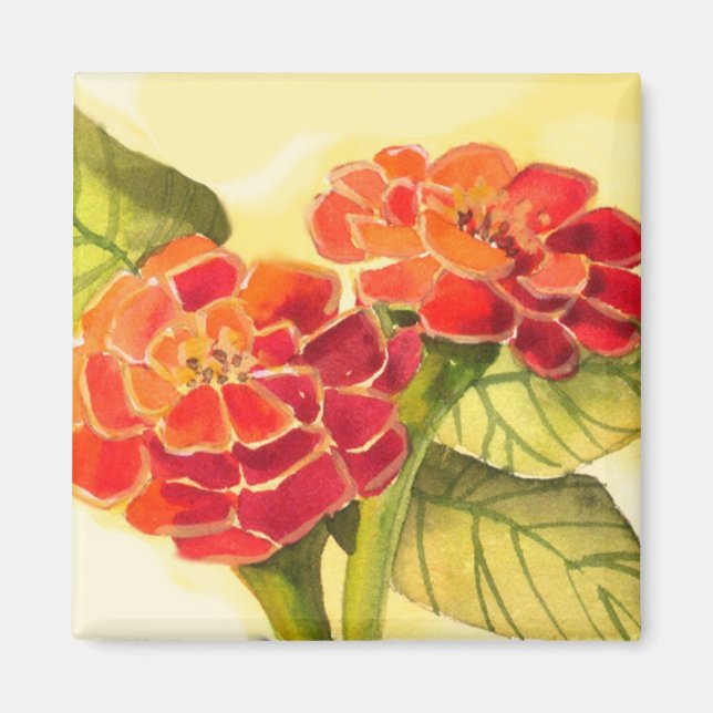 Imán Red Zinnias Magnet (Frente)