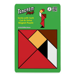 Imán Redes de Navidades de tangram - Santa y saco de ju