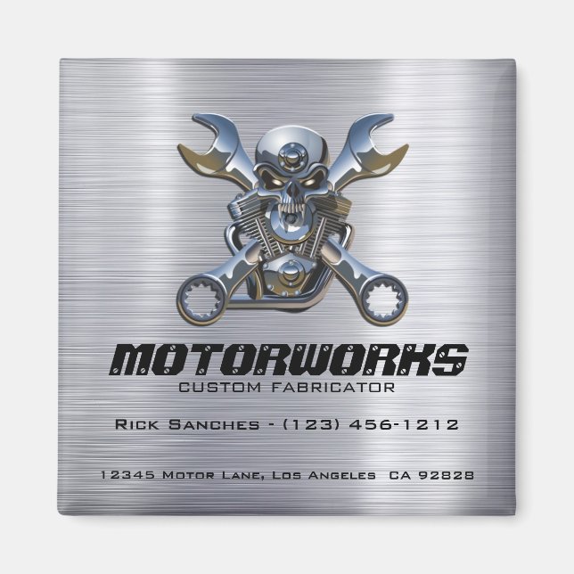 Imán Redes de negocios de personalizado (Calavera y lla (Frente)