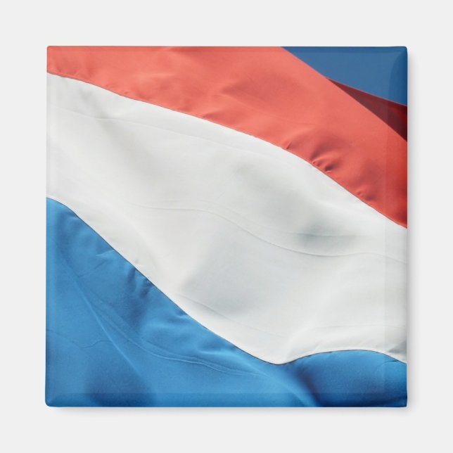 Imán Redes de Nevera de Bandera de Holanda Cuadrada (Frente)
