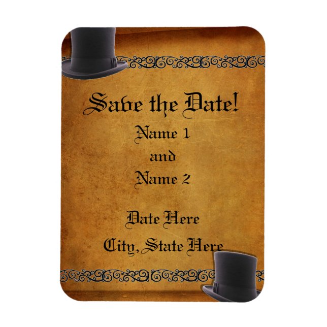 Imán Redes de reunión de Personalizado de Antiguo Boda  (Vertical)