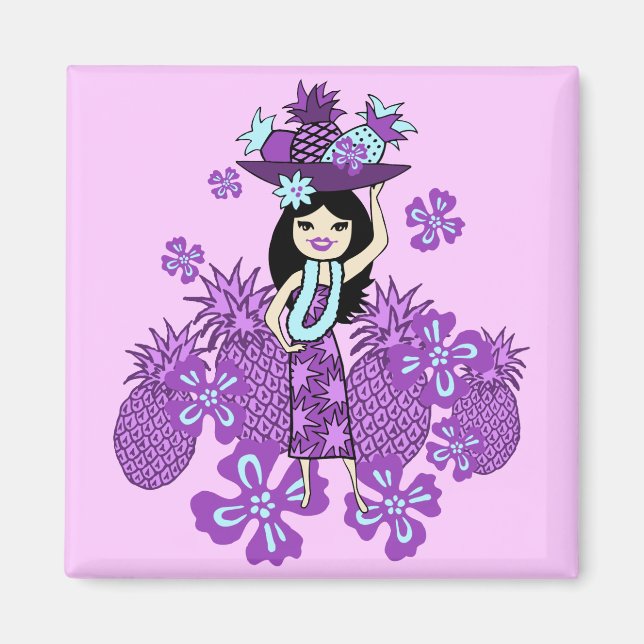 Imán Redes tropicales de Luau de piña (Frente)