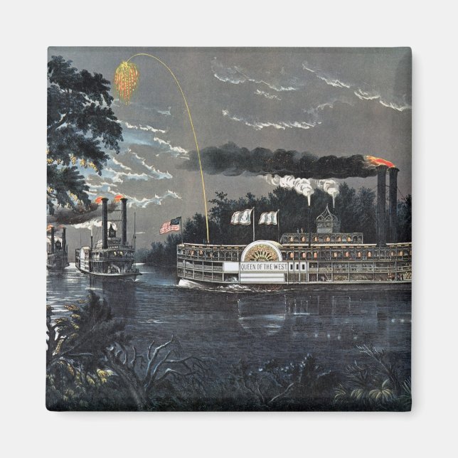 Imán Redondeando una apuesta en el barco de vapor Misis (Frente)