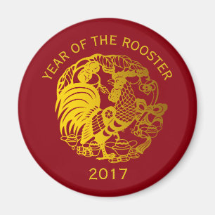 Imán redondo 2017 del zodiaco del año de oro del