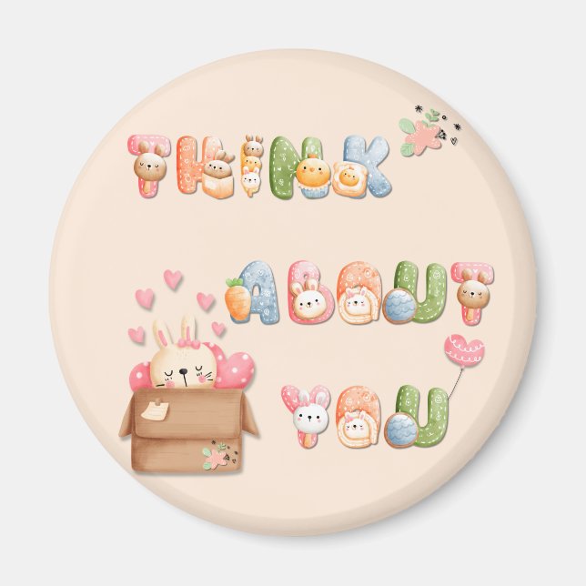 Imán Redondo Adorable | Piensa en Ti (Frente)