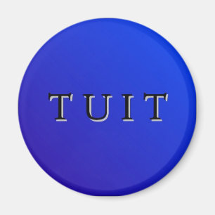 Imán redondo azul de Tuit