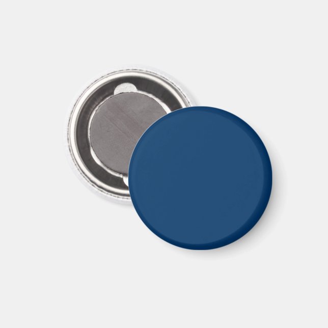Imán redondo azul medianoche – Personalizable (Anverso/Reverso)