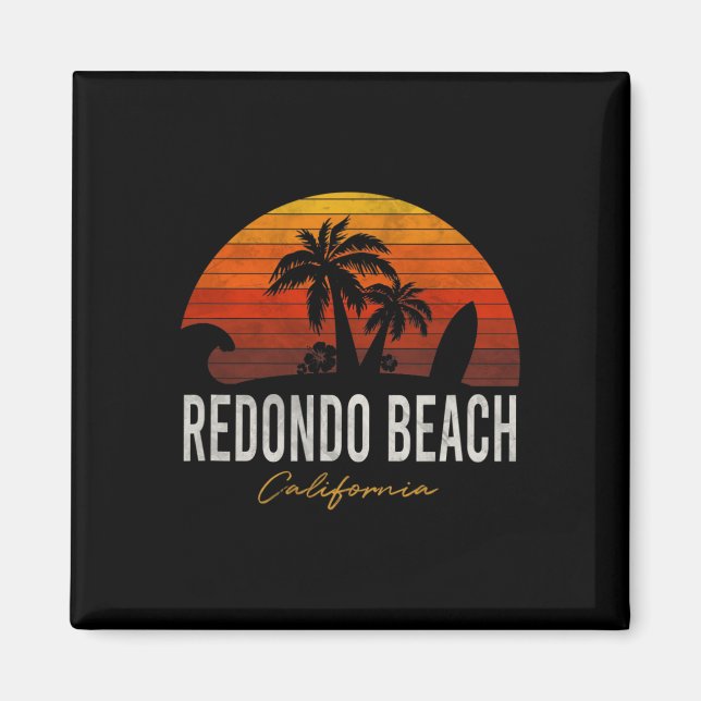 Imán Redondo Beach California Palms Vacation Surf Sundo (Frente)