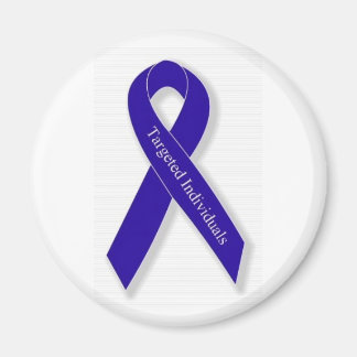 Imán redondo con logotipo de cinta índigo