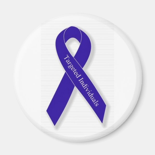 Imán redondo con logotipo de cinta índigo (Frente)