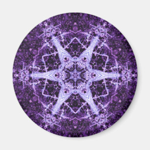 Imán redondo cristalino de la joya púrpura