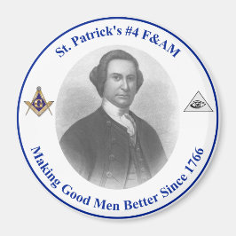 imán redondo de 3 pulgadas con el logo de St. Patr