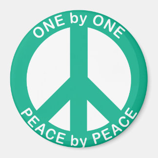 imán redondo de 3 pulgadas One by One Peace by Pea