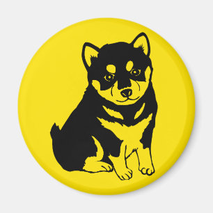 Imán redondo de Año Perro Chino 2018 Inu Shiba