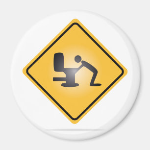 Imán redondo de aviso de la resaca amarilla