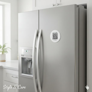 Imán redondo de código QR personalizado – Destaca