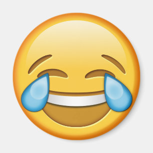 Imán redondo de emoji divertida