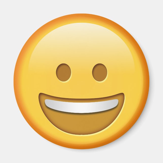 Imán redondo de emoji divertida (Frente)